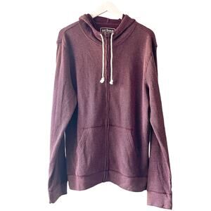 Urban Pipeline Plum/ Burgundy Heather Waffle Knit L/S Hoodie w Drawstrings